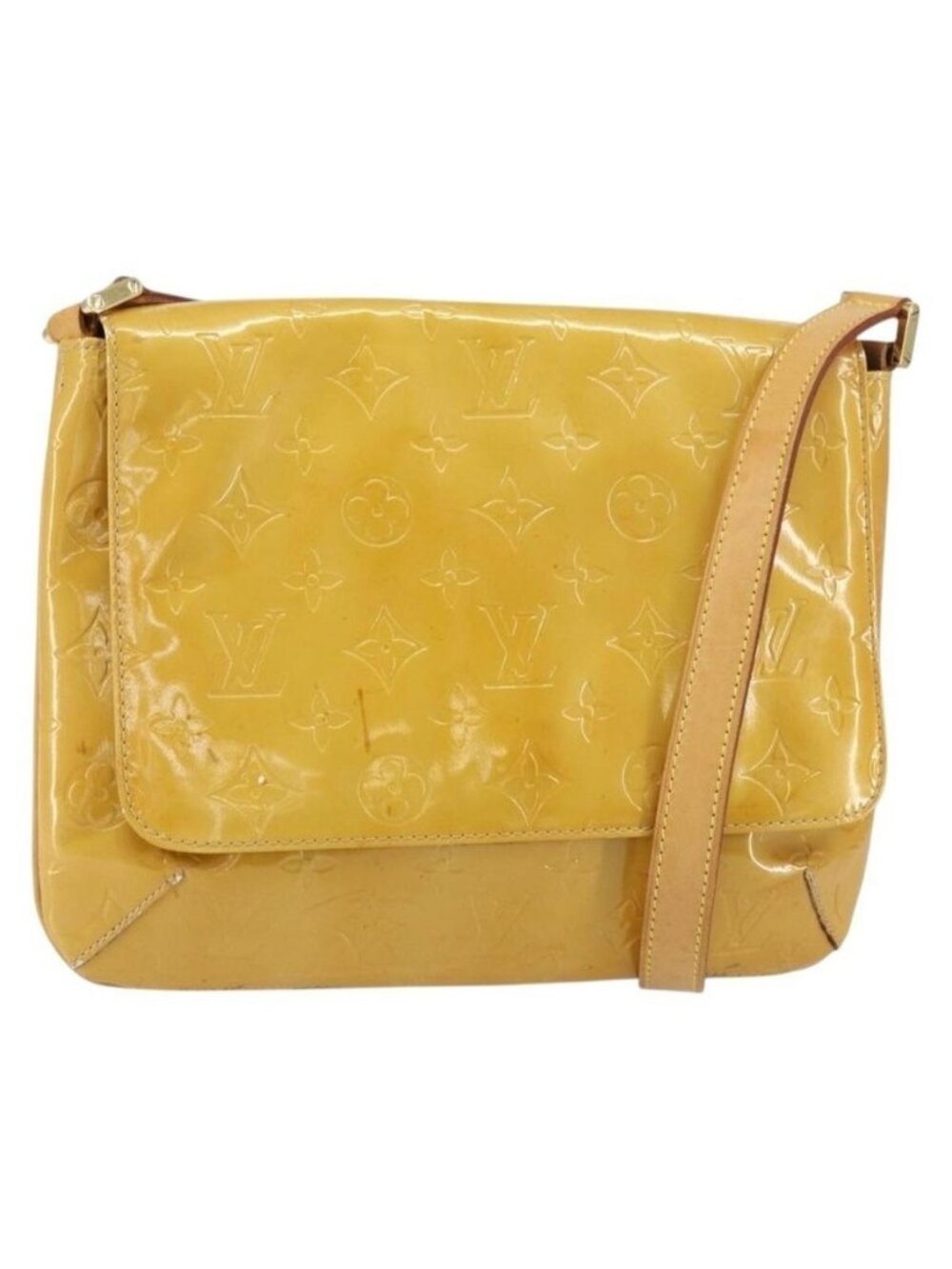 Authentic LOUIS VUITTON Monogram Vernis Thompson Street Bag Beige M91301 LV
